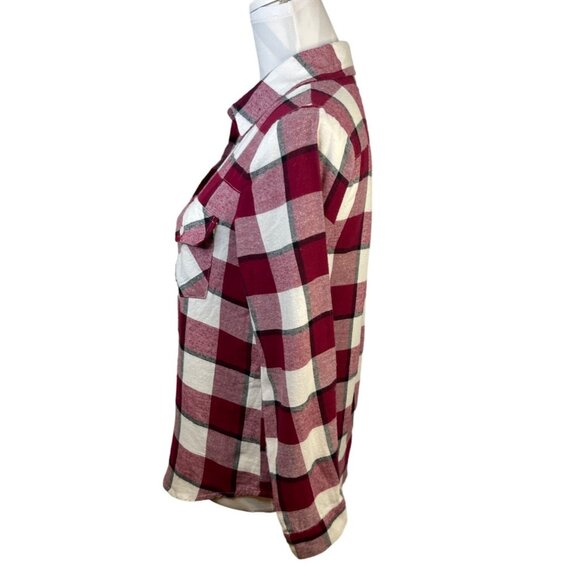 Ellison Long Sleeve Plaid Button Down Urban Outfitters Small Red White - Picture 2 of 6